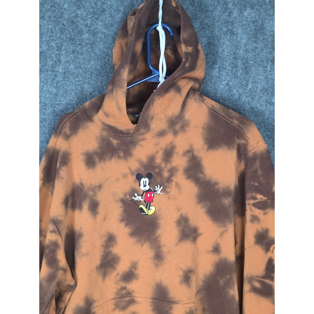 H&M Disney Mickey‎ Mouse Tie Dye Hoodie Relaxed Fit Mens Large Brown Animation - Picture 4 of 11